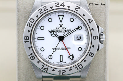 Rolex Explorer II 16570 Polar White Dial 40MM Y Serial Box & Papers