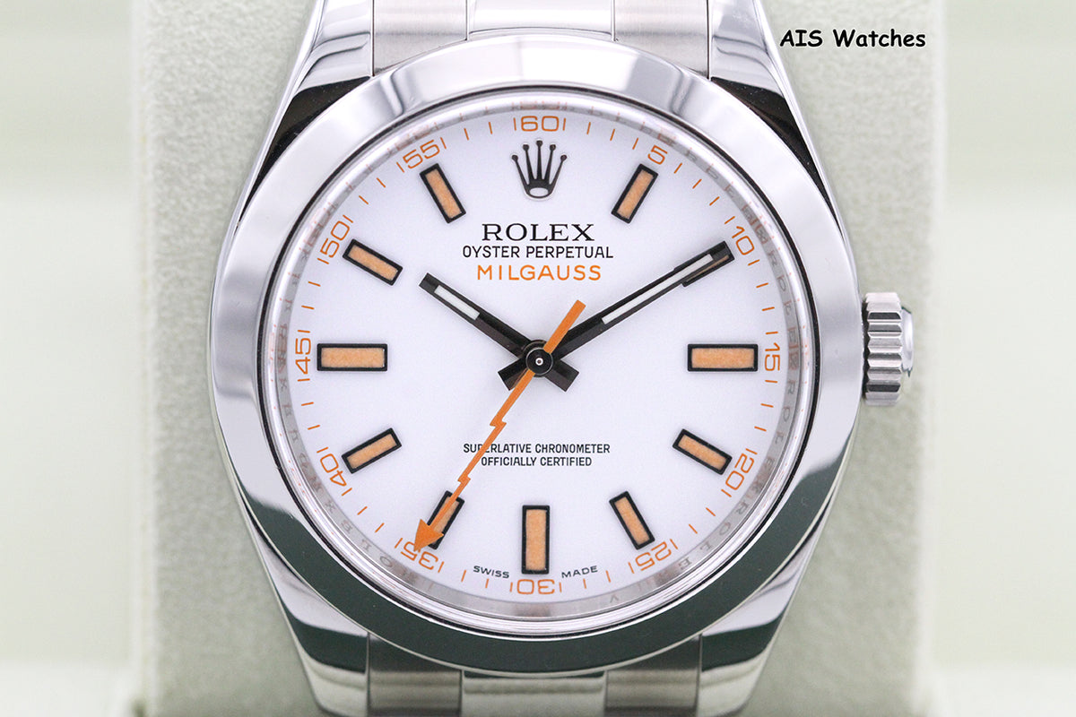 Rolex Milgauss 116400 White Dial V Serial Box & Papers
