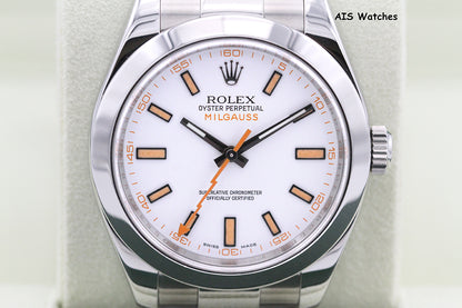 Rolex Milgauss 116400 White Dial V Serial Box & Papers