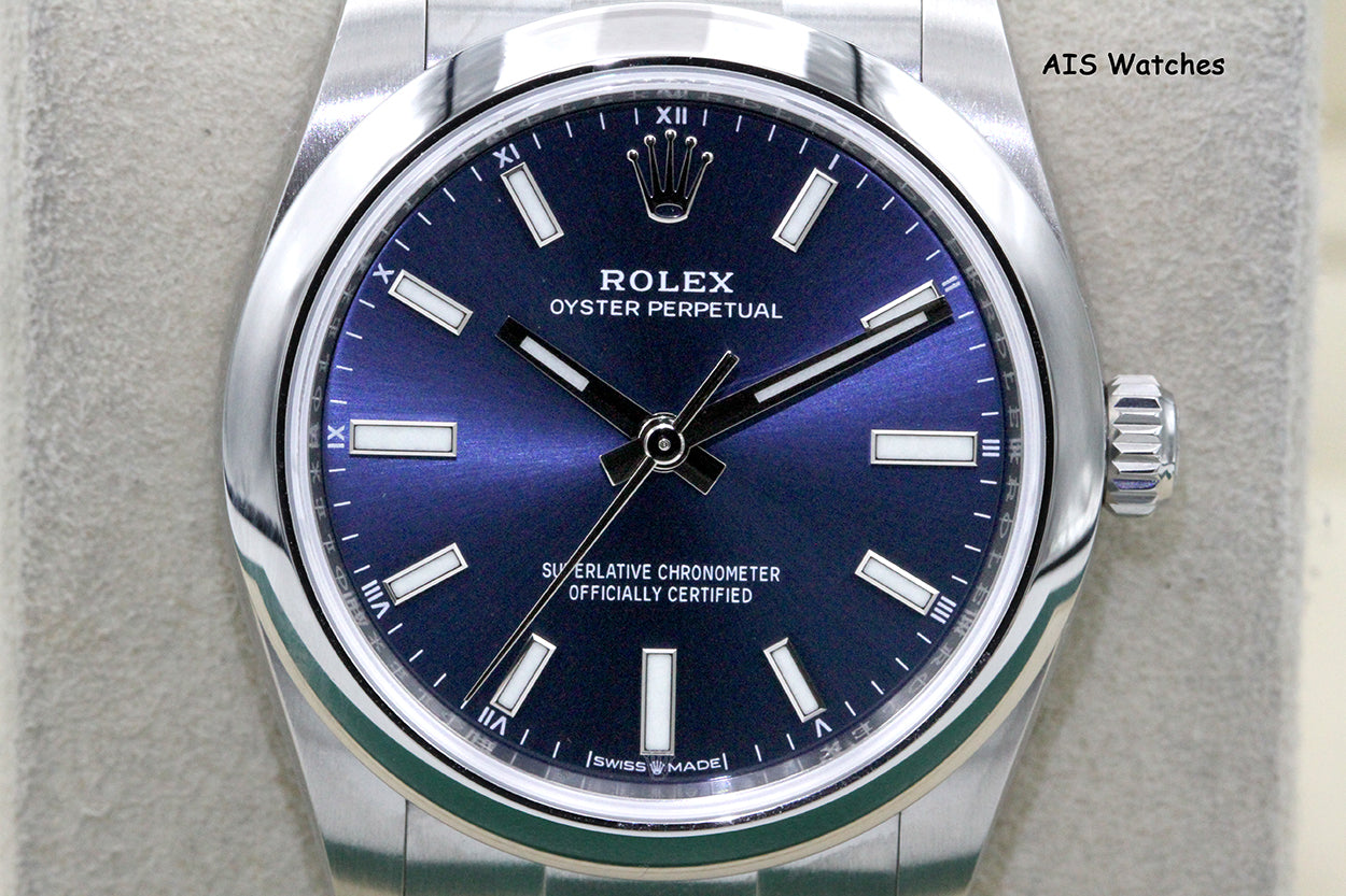 Rolex 124200 Oyster Perpetual 34 MM Blue Dial 2021 Box & Papers