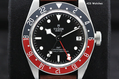Tudor 79830RB Black Bay GMT Pepsi Stainless Leather Strap Box & Paper