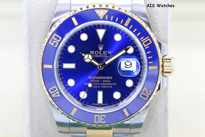 Rolex Submariner 18K YG/SS 116613LB SunBurst Blue Dial Ceramic 40MM 2020 B&P