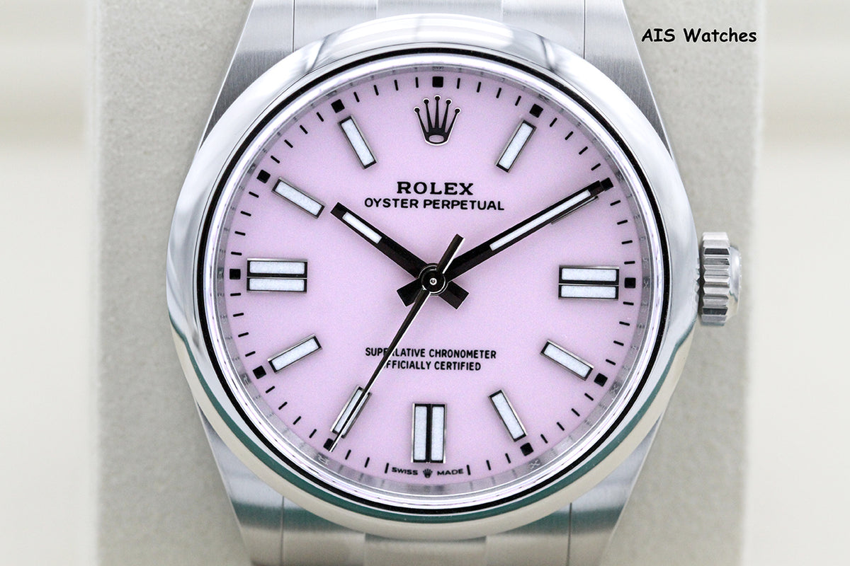 BNIB Rolex 134300 Oyster Perpetual 41 MM Pink Dial Box & Paper