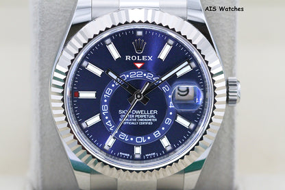 Rolex 326934 Sky-Dweller Stainless Steel Blue Dial Oyster 2021 Box & Papers