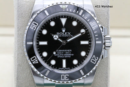 Rolex Submariner 114060 No Date 40MM Ceramic Bezel 2017 B&P