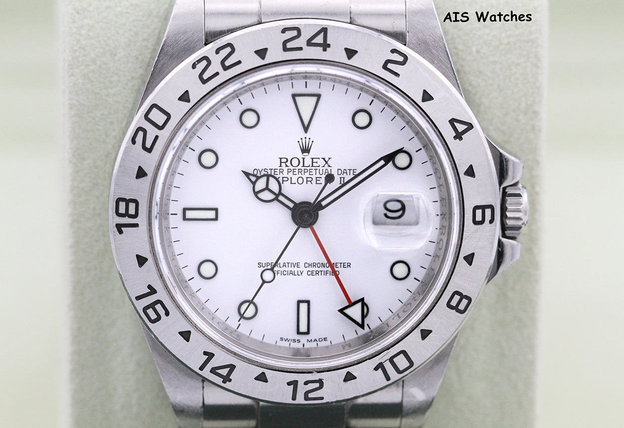 Rolex Explorer II 16570 Polar White Dial 40MM M Serial 3186 Box & Papers