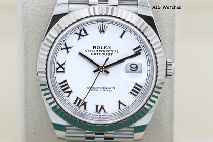 Rolex Datejust 41MM 126334 White Roman Dial Jubilee 2022 Box & Papers