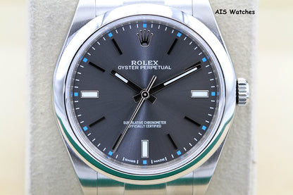 Rolex 114300 Oyster Perpetual 39MM Rhodium Dial 2017 Box & Papers