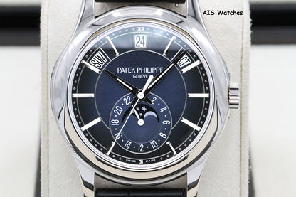 Patek Philippe Annual Calendar 5205G White Gold Blue Dial Box & Paper