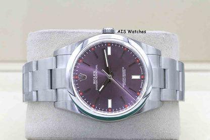 Rolex 114300 Oyster Perpetual 39MM Purple Dial 2018 Box & Papers