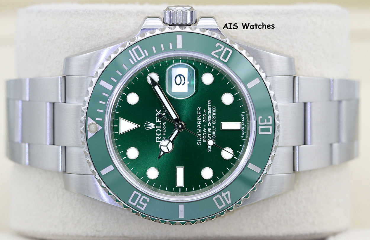 Rolex Submariner 116610LV HULK Green Dial and Ceramic Bezel Box & RSC Card 2022