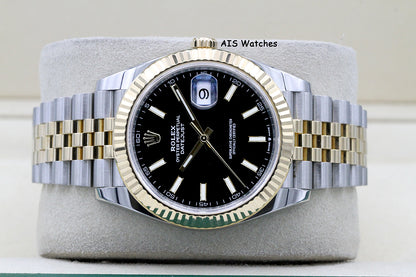 Rolex 126333 DateJust 41MM 18K YG/SS Black Stick Dial Jubilee Bracelet 2021 B&P