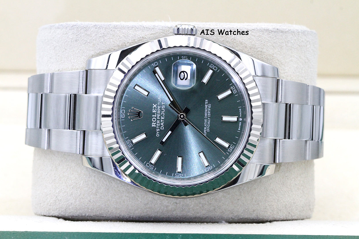 Rolex Datejust 41MM 126334 Mint Green Dial Oyster 2023 Box & Papers