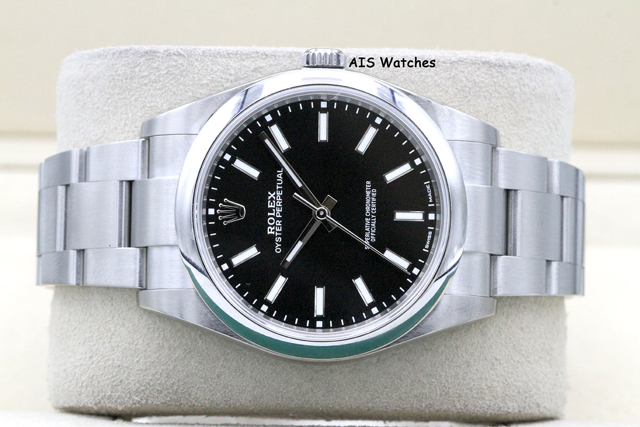 Rolex 114300 Oyster Perpetual 39MM Black Dial 2018 Box & Papers