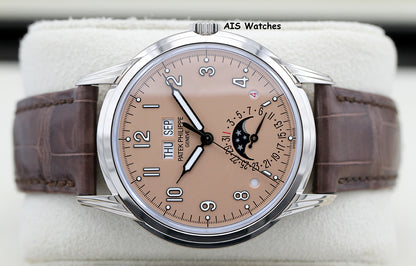 Patek Philippe Perpetual Calendar 5320G White Gold Rose Dial Box & Papers