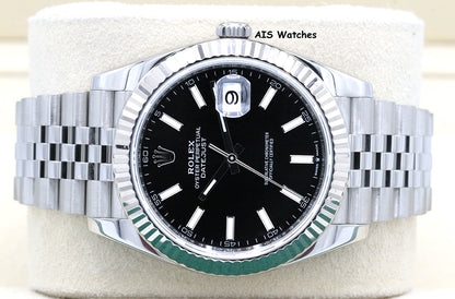 Rolex Datejust 41MM 126334 Black Stick Dial Jubilee 2020 Box & Papers