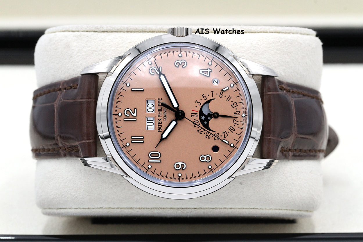 Patek Philippe Perpetual Calendar 5320G White Gold Rose Dial Box & Papers