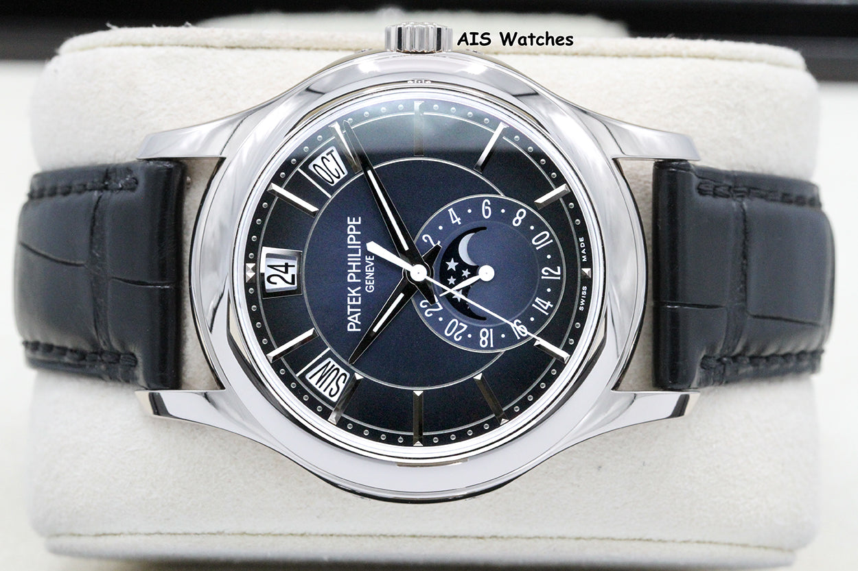 Patek Philippe Annual Calendar 5205G White Gold Blue Dial Box & Paper