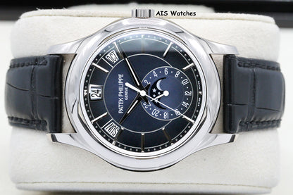 Patek Philippe Annual Calendar 5205G White Gold Blue Dial Box & Paper