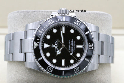 Rolex Submariner 114060 No Date 40MM Ceramic Bezel 2017 B&P