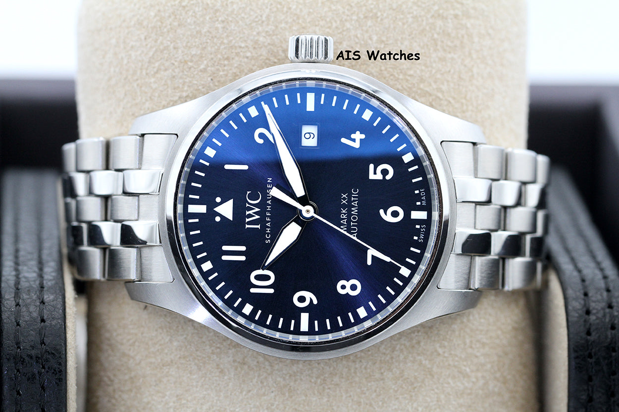IWC Schaffhausen IW328204 Pilot's Watch Mark XX 40MM Blue Dial SS Bracelet 2025 B&P