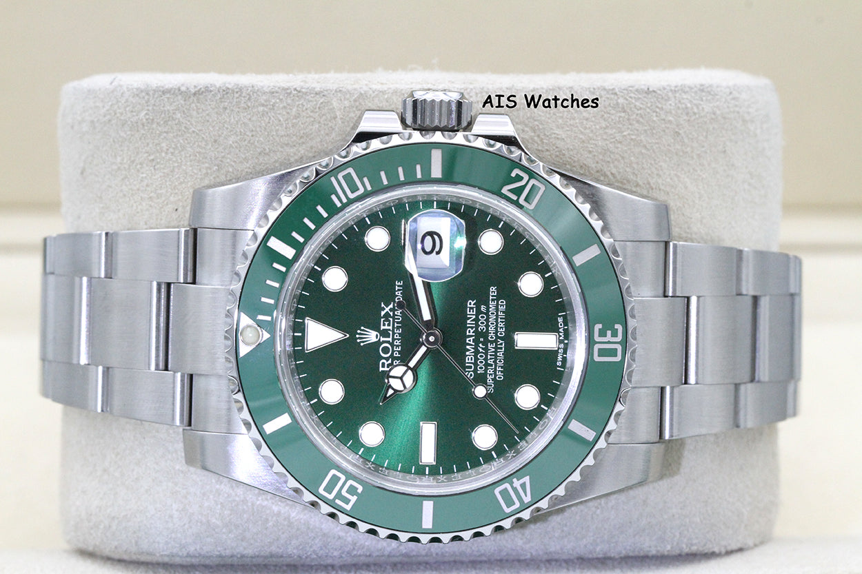 Rolex Submariner 116610LV HULK Green Dial and Ceramic Bezel 2016 Box & Paper
