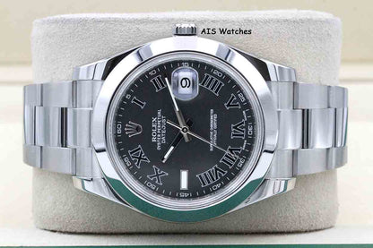 Rolex Datejust II 41MM 116300 Black Roman Dial Stainless Steel Box & Papers
