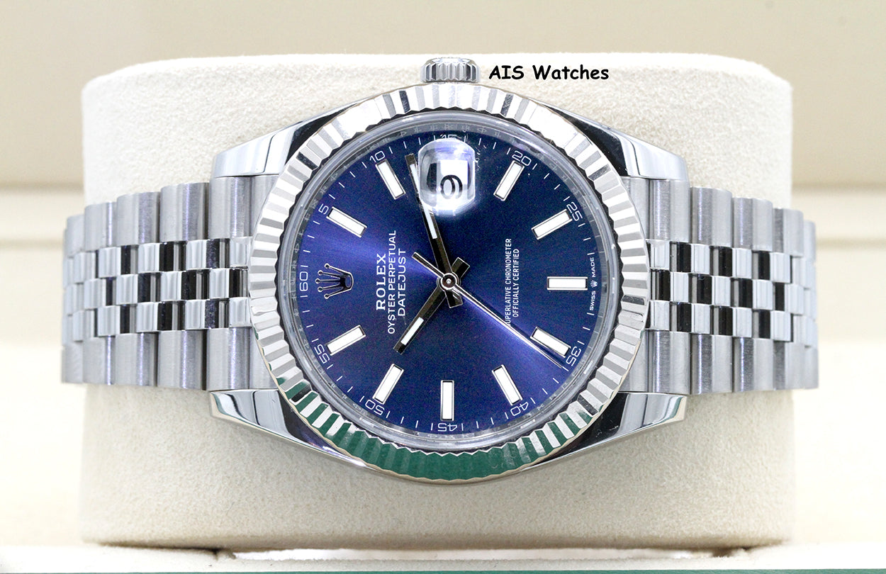 Rolex Datejust 41MM 126334 Blue Stick Dial Jubilee 2020 Box & Papers