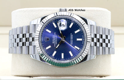 Rolex Datejust 41MM 126334 Blue Stick Dial Jubilee 2020 Box & Papers