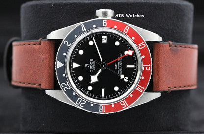 Tudor 79830RB Black Bay GMT Pepsi Stainless Leather Strap Box & Paper