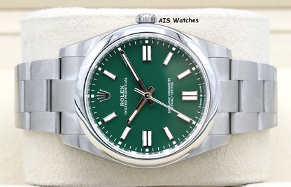 Rolex 124300 Oyster Perpetual 41 MM Green Dial 2023 Box & Papers