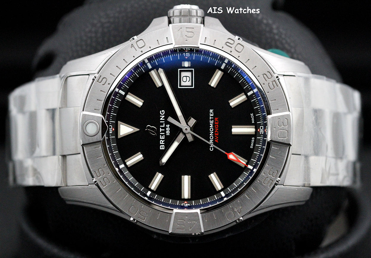 BNIB Breitling Avenger Automatic A17328101B1A1 Black Dial Bracelet SS 42MM B&P