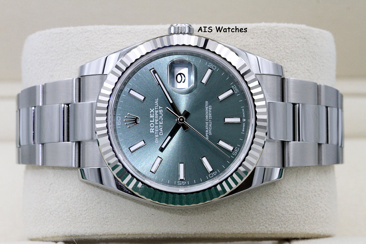 Rolex Datejust 41MM 126334 Mint Green Dial Oyster 2024 Box & Papers