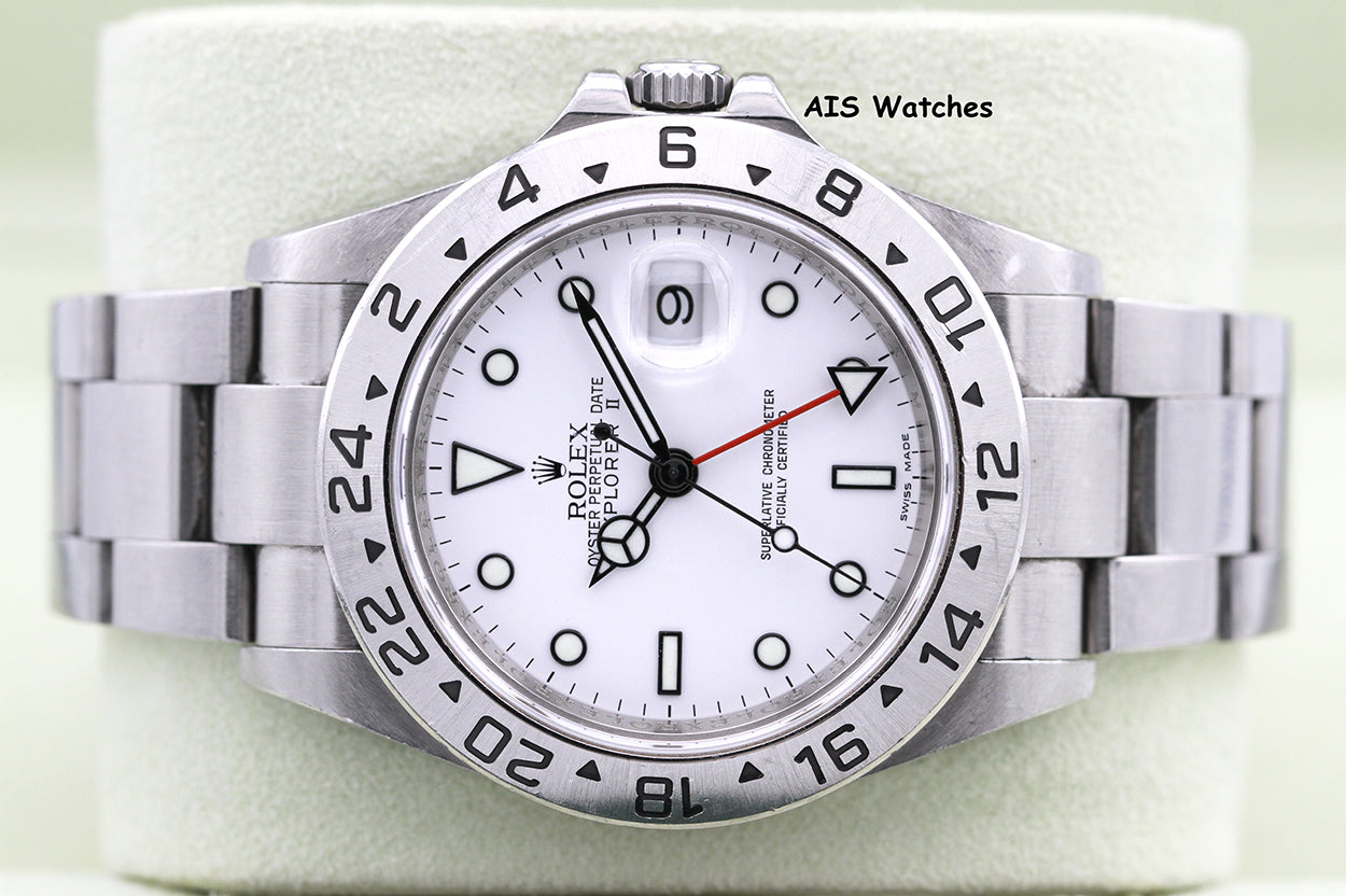 Rolex Explorer II 16570 Polar White Dial 40MM M Serial 3186 Box & Papers