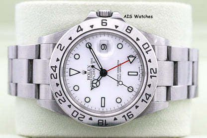 Rolex Explorer II 16570 Polar White Dial 40MM M Serial 3186 Box & Papers