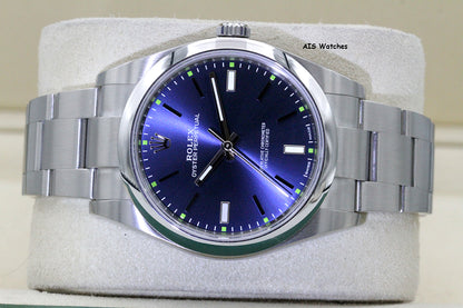Rolex 114300 Oyster Perpetual 39MM Blue Dial 2018 Box & Papers