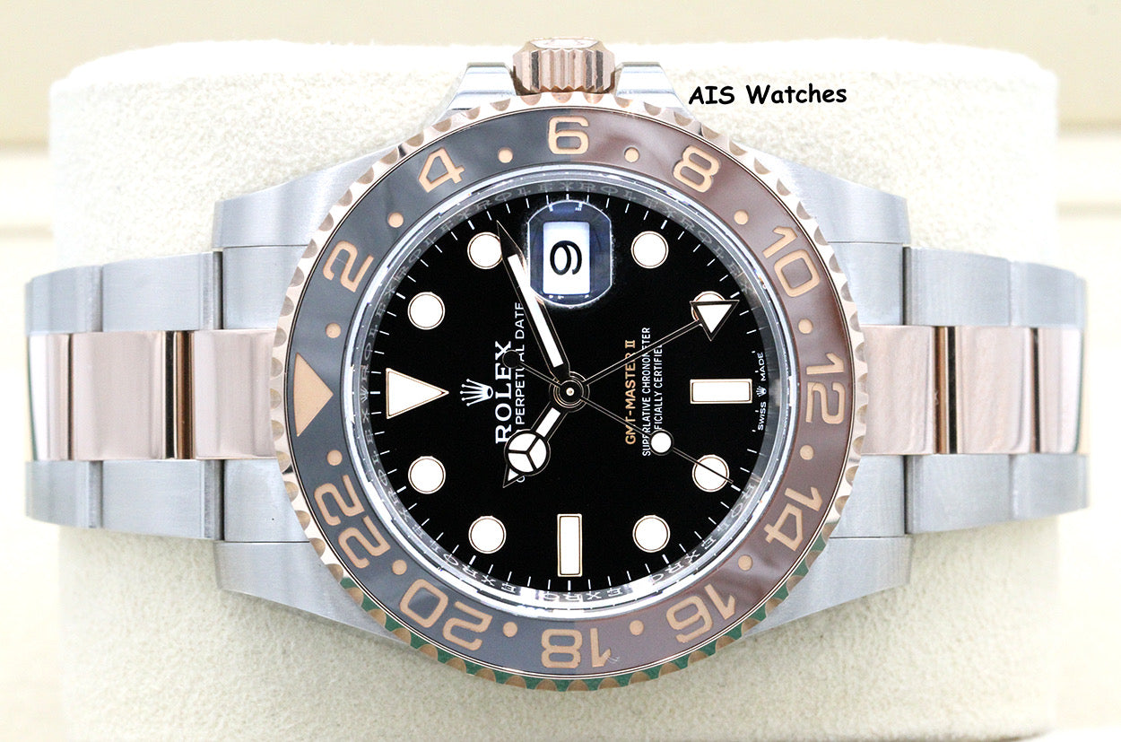 Rolex 126711 CHNR GMT Master II 18K Rose Gold / SS RootBeer Ceramic B&P