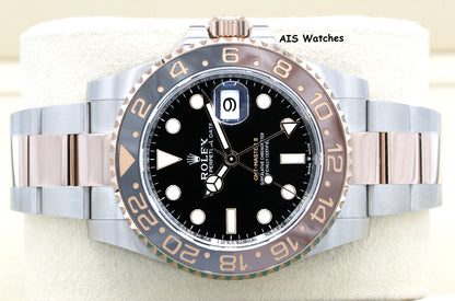 Rolex 126711 CHNR GMT Master II 18K Rose Gold / SS RootBeer Ceramic B&P