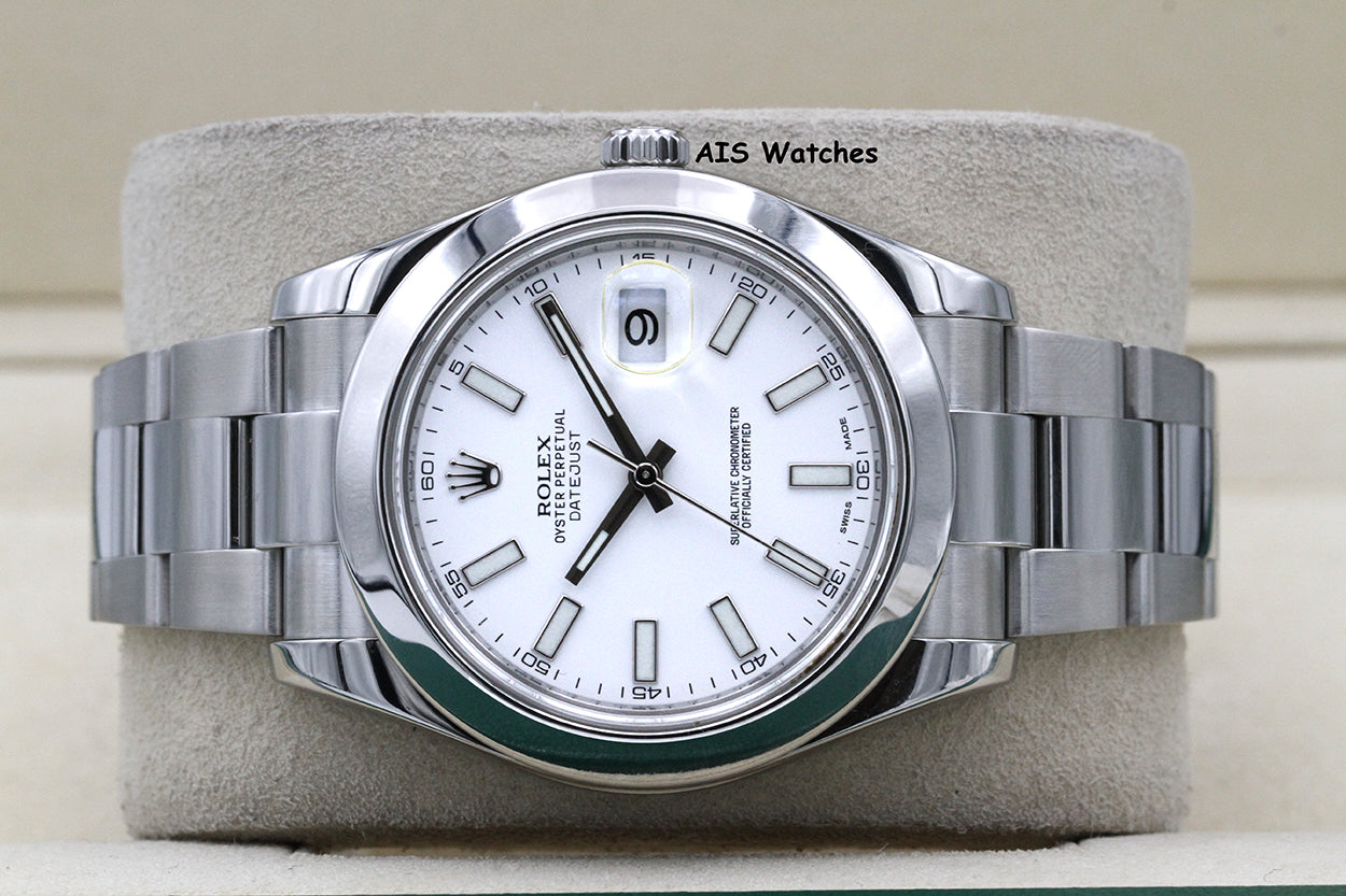 Rolex Datejust II 41MM 116300 White Stick Dial Stainless Steel Box & Papers