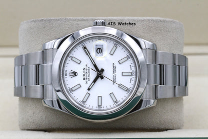 Rolex Datejust II 41MM 116300 White Stick Dial Stainless Steel Box & Papers