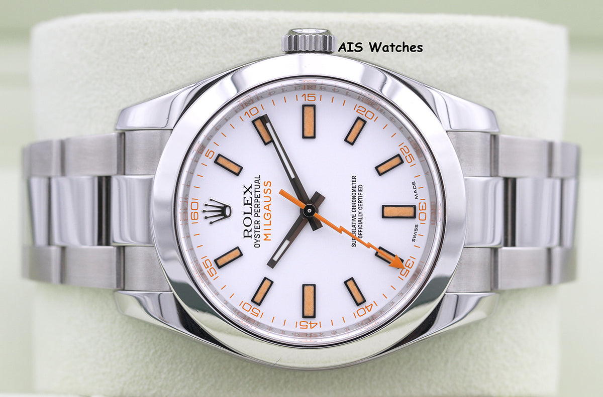 Rolex Milgauss 116400 White Dial V Serial Box & Papers