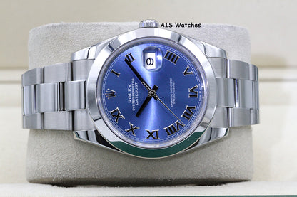 Rolex Datejust 41MM 126300 Blue Roman Dial Oyster Bracelet 2022 B&P