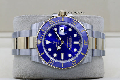 Rolex Submariner 18K YG/SS 116613LB SunBurst Blue Dial Ceramic 40MM 2018 B&P
