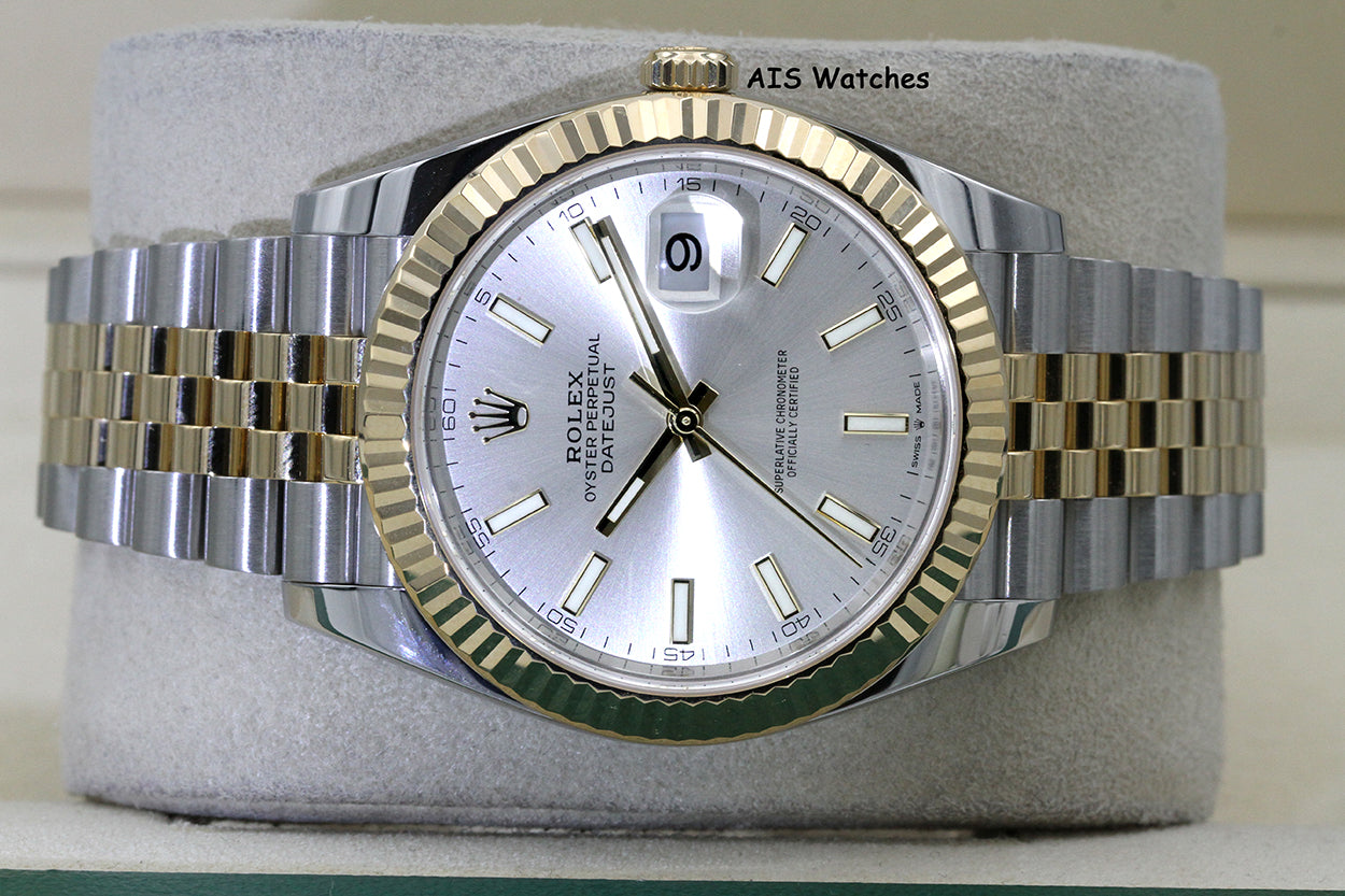 Rolex 126333 DateJust 41MM 18K YG/SS Silver Stick Dial Jubilee Bracelet 2022 Box & Papers