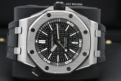 Audemars Piguet 15710ST Royal Oak Offshore Diver Black Dial 42MM Box & Papers