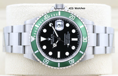 Rolex Submariner 16610LV 50th Anniversary Kermit D Serial Box & Papers