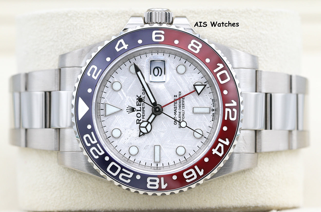 Rolex GMT-Master II 126719BLRO Meteorite Dial Pepsi 18K WG Box & Papers