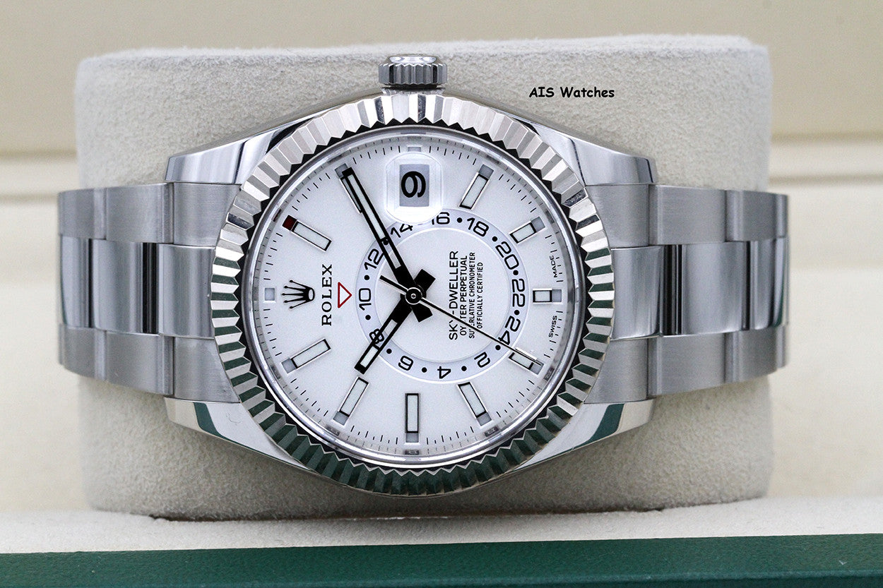 Rolex 326934 Sky-Dweller Stainless Steel White Dial Oyster 2019 Box & Papers