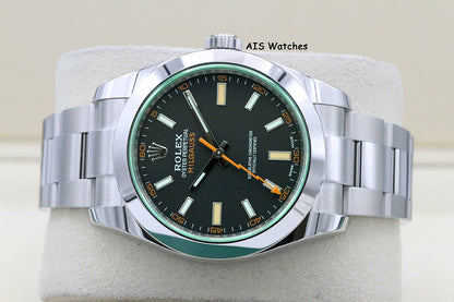 Rolex Milgauss 116400GV Black Dial / Green Crystal 2021 Box & Papers