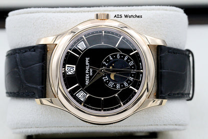 Patek Philippe Annual Calendar 5205R Rose Gold Black Dial Box & Papers